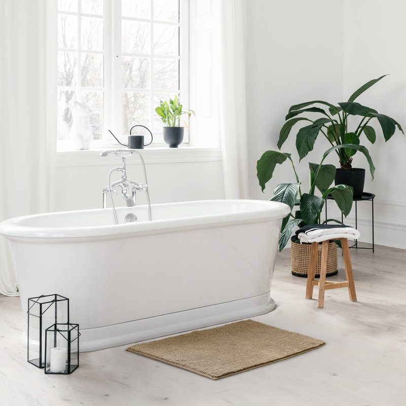 Wayfair Basics Aguon 2 Piece Plush Bath Rug Set Coral